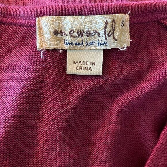 One World Boho knit Top Blouse Tunic Top, Small - Picture 4 of 5